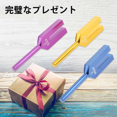 Dreld Angel Tuning Fork Set (4096Hz, 4160 Hz, 4225 Hz) Sound Healing with Silicone Hammer and Soft Storage Bag, Musical Instrument, Color