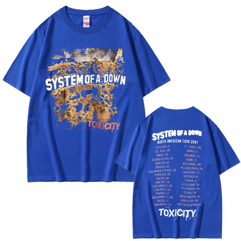 System Of A Down Double Sided Graphic T Shirt Unisex Unisex Vintage Metal Band Oversized Short Sleeve Rock Streetwear Unisex Tee