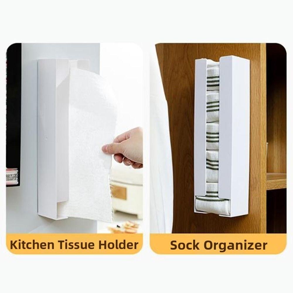 Wall Mounted Pocket Tissue Dispenser Plastic Mini Napkin Storage Box Kitchen
