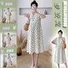 Maternity Clothes Summer Collar Shows Thin Polka Dot Mi Cover Belly Wear Versatile Commuter Style Nursing Dress