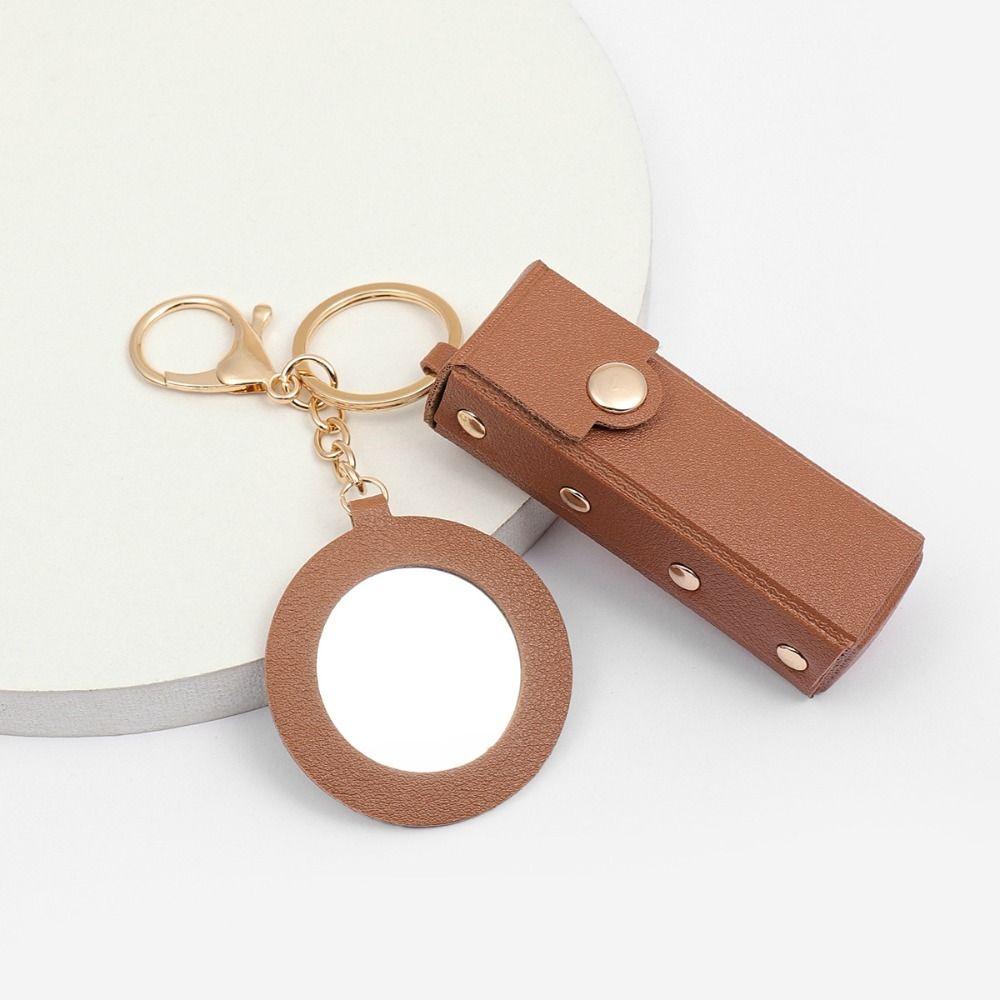 Коробка для хранения помады Мини-косметичка с зеркалом Брелок Портативная сумка для помады для девочек