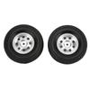 2PCS 85mm Rubber Tire CNC Metal Rim Wheel for Tamiya Tractor Trailer Truck 1/14 RC Car
