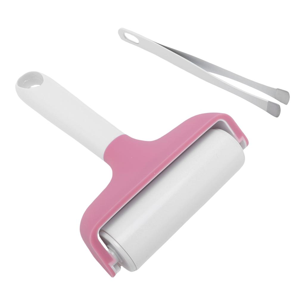 Roller and Tweezers Kit Hand Printmaking Roller for Leather Fabric Paper Wrinkle Bubble Removal