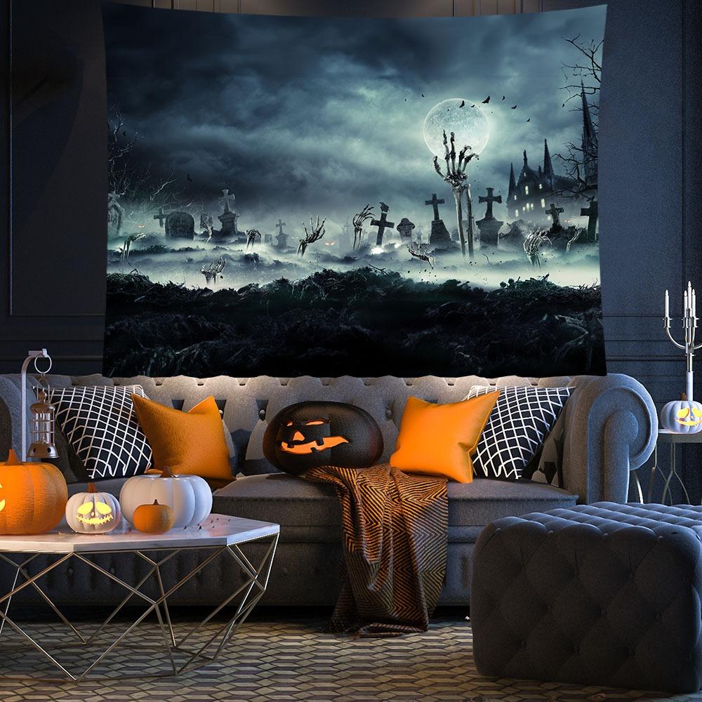 Новый фон для вечеринки в стиле ужасов на Хэллоуин, украшение на ночь ужасов, баннер, подвесная ткань, атмосфера, ткань, украшение для дома