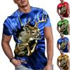New Summer Men's Fashion T-shirt Personality Antelope Printed Men's T-shirt Top