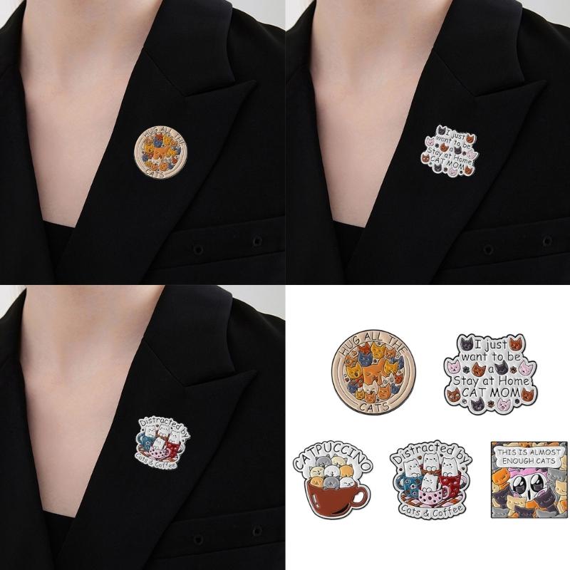 Оригинальные Буквенные Котятки Значки Стойкое Покрытие Легкие Износостойкие Значок-Булавка Украшение Для Повседневной Вечеринки