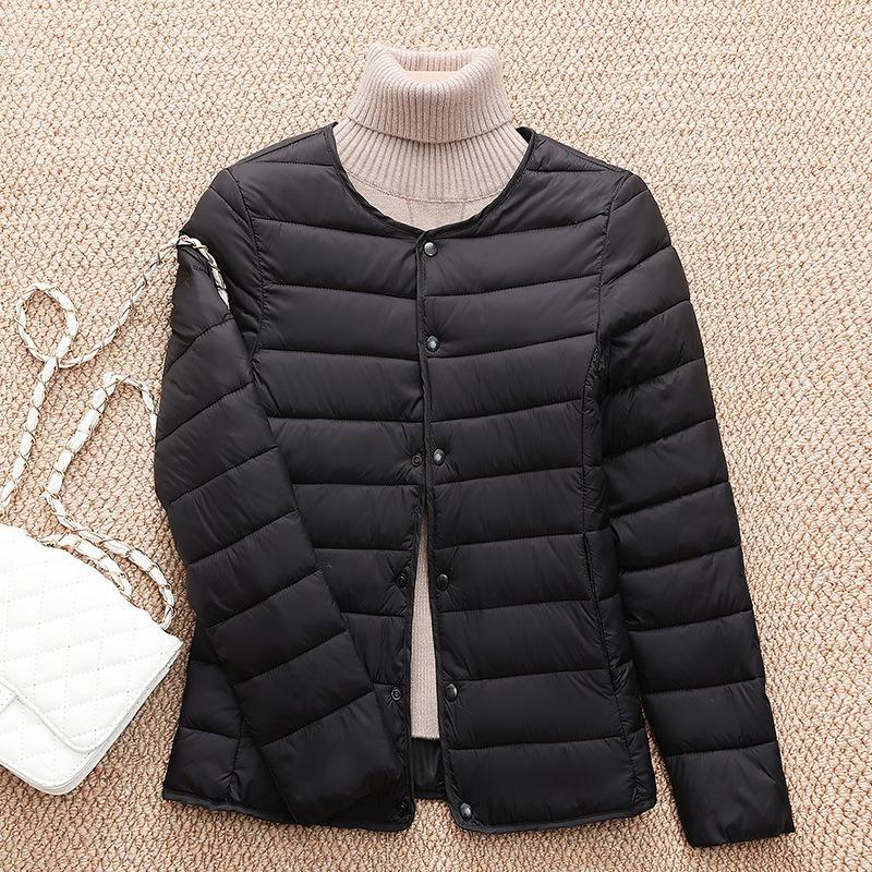Women S Short Inner Cotton Jacket Solid Color Fitted Long Sleeve Casual