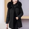 Winter Jackets Middle Age Woman Plus Size Outerwears Hooded Faux Fur Collar Thick Warm Casual Winter Coat Female Parkas