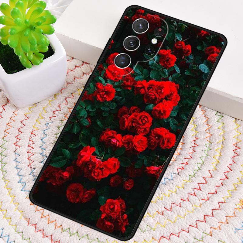 Красная Роза Чехол из ТПУ для Телефона Samsung Galaxy note 10 pro S26 S25 S24 S23 S22 Ultra Plus S21 FE S20 Ударопрочный Чехол