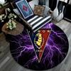 Круглый ковер Pogoń Szczecin, Ковер для гостиной, спальни, дивана, игровой комнаты, Декор, Нескользящий коврик
