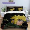 Minato Fourth Hokage Pattern Bedding Quilt Set  Home Decoration  Gift (1 * duvet cover + 2 * pillowcase  without core)