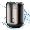 Мини-электробритва с двумя головками, перезаряжаемая через USB, водонепроницаемая, портативная, для путешествий, для влажного и сухого бритья, мужская бритва для бороды, инструмент для удаления волос