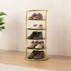 5-Tier Metal Shoe Rack Organizer with Golden Frame | Space-Saving Storage for Shoes, Sneakers, and Loafers - Perfect for Home, Dorm, or Entryway