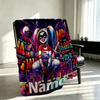 Custom Name Personalized Superhero Print Blanket, Home Decor, Bedroom, Sofa, Camping, Couch, Gifts for Birthday Christmas