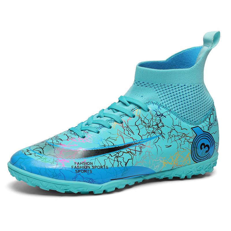 Размер 31-48 Футбольные бутсы Роналду мужские и женские высокие для взрослых студентов кампуса соревнования сломанный ноготь обувь женские тренировочные