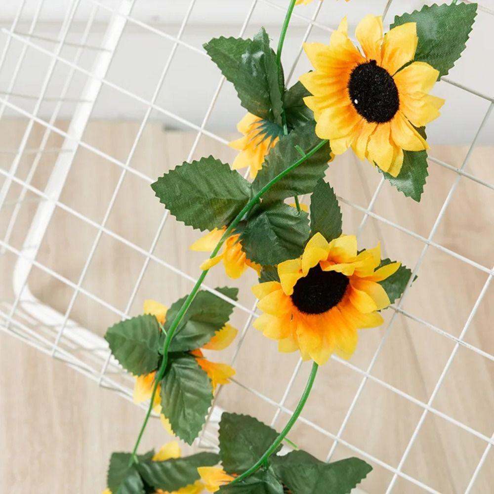 26 Heads Sunflower Artificial Flowers Vine Floral Art Sunflower Hanging Plants New Year