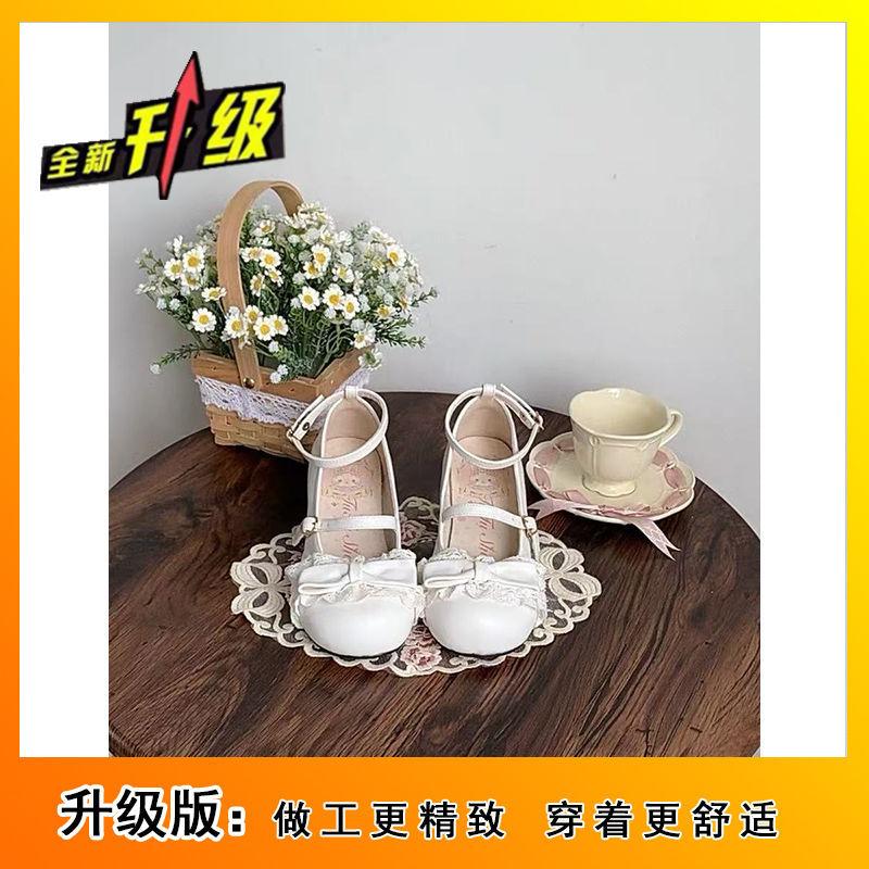 Sweet Bow Lolita Versatile Cute Sweet Cool Original Mary Round Head Single Shoes Leather Shoes Light Mouth New