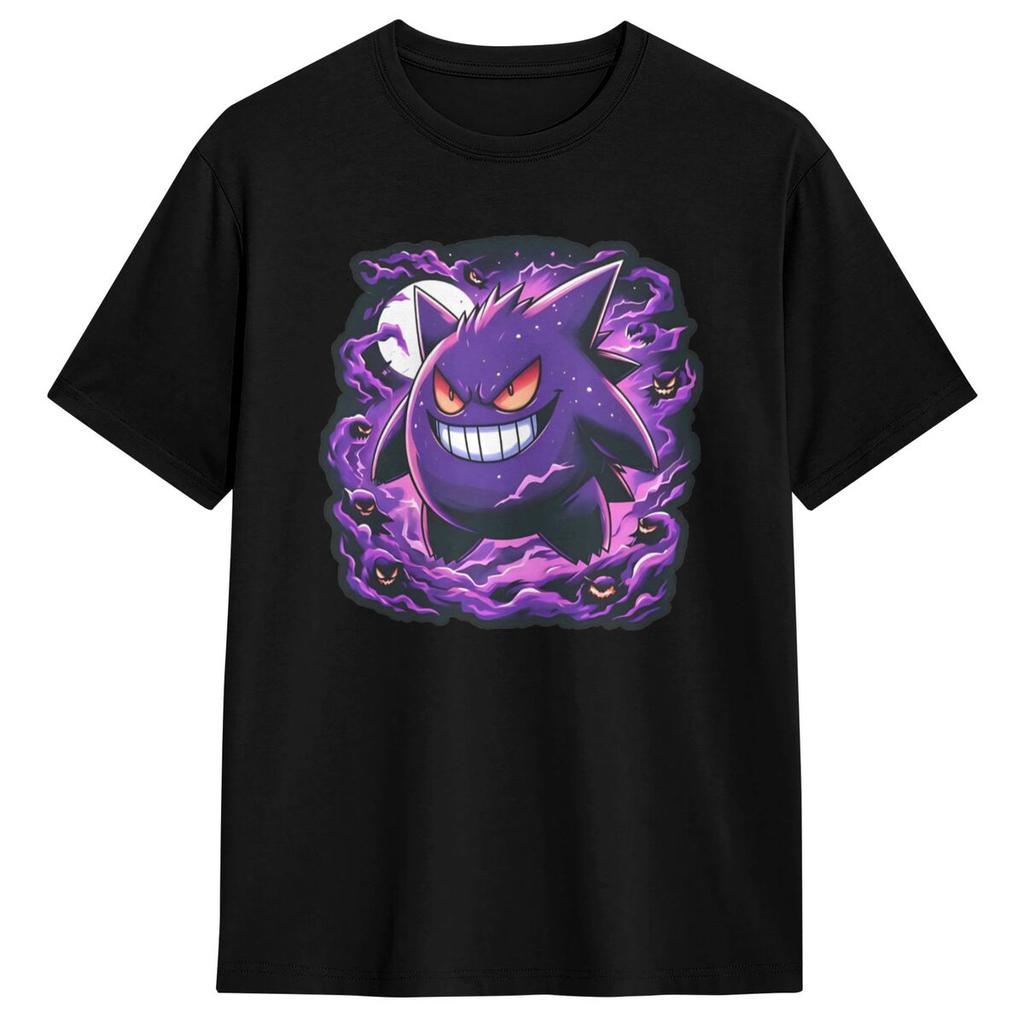 Pokemon Gengar Big Face T-Shirt Beach Streetwear T-Shirts Cotton Trending Tee Shirt For Adult Short Sleeves Pattern Clothes