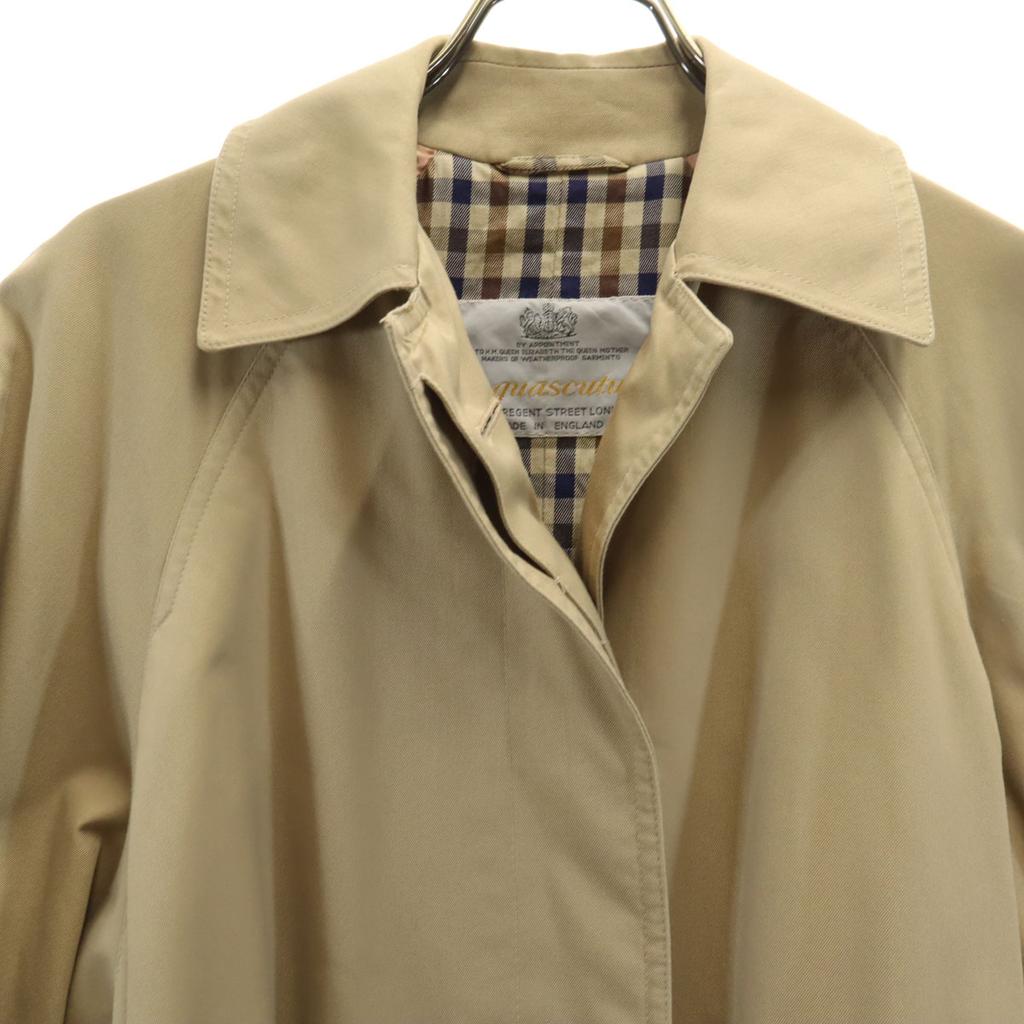 Aquascutum 80-е винтаж Нержавеющая сталь воротник пальто бежевый Женский Б/У