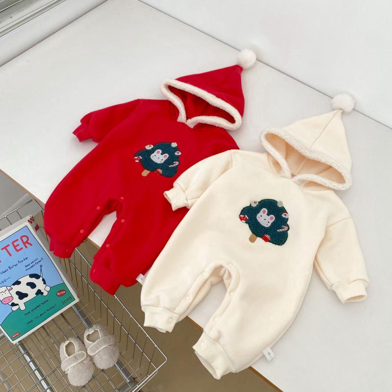 Детские рождественские комбинезоны с капюшоном, осенне-зимняя толстовка для малышей, комбинезон, детская одежда, новогодний детский комбинезон, детский наряд