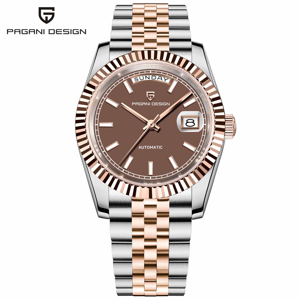 PAGANI DESIGN Watches New Luxury Automatic Mechanical Watch For Men Enamel Dial Sapphire Crystal Waterproof Stainless Steel