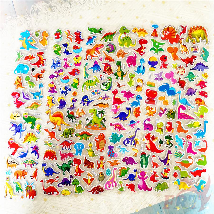 12Sheets/set Q Dinosaurs Rewards Sticker Puffy Bubble Toys Stickers