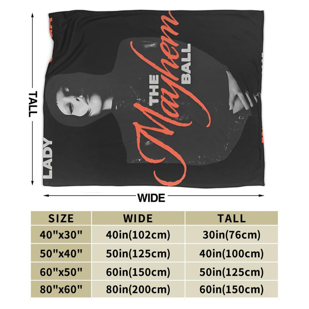 Lady Gaga The Mayhem Ball Tour 2025 Blanket Super Soft Cozy Throw Blankets for Couch 50x60 Inch Multi-size Bedspreads