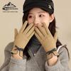 Women's Cute Warm Winter Touchscreen Velvet Bow Gloves DY28