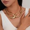 European-American Trendy Double-Layer Wrap Choker Necklace - Simple, Fashionable, Exaggerated Style