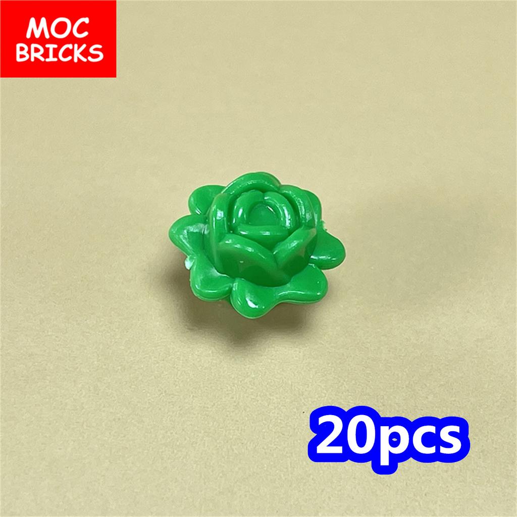 MOC Кубики Цветок Трава Лист Город 32607 32606 18853 Аксессуары Смотреть DIY Образовательные Строительные Блоки Подарки для Детей