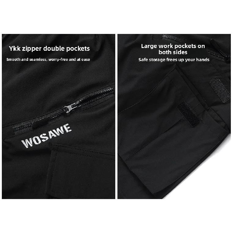 WOSAWE Summer Cycling Shorts Multi-Pockets Mountain Bike Shorts Bicycle Padded Shorts Shockproof MTB Bike Shorts Man Shorts
