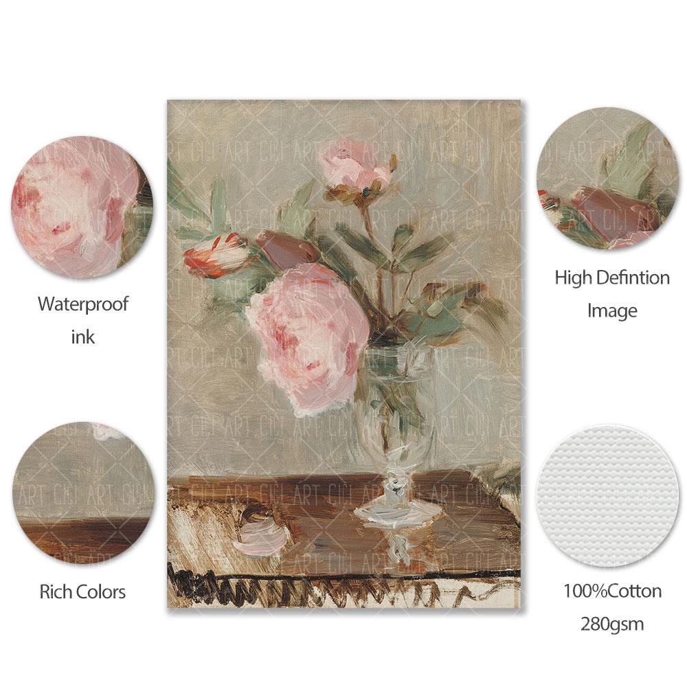 Винтажный французский постер в сельской местности, викторианский цветок, художественный принт, пейзаж, холст, картина маслом, настенная картина, гостиная, домашний декор