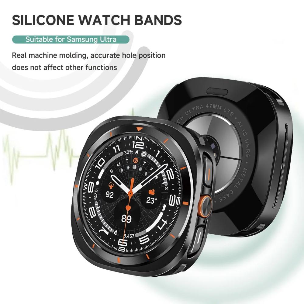 Металлический корпус из алюминиевого сплава для Samsung Galaxy Watch Ultra 2025/2024 47 мм Защитная жесткая крышка для Galaxy Watch 8 44 мм 40 мм Без стекла