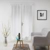 Paire De Voilages Droits Passe-tringle 2 X 70 X 200 Cm – Effet Lin Tissé – Milza Blanc