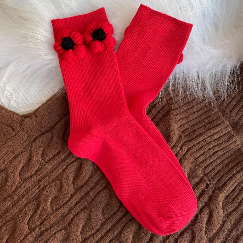 Cotton Zodiac Year Socks Bowknot Hairball Bowknot Stocking Kawaii in Tube Socks  Christmas