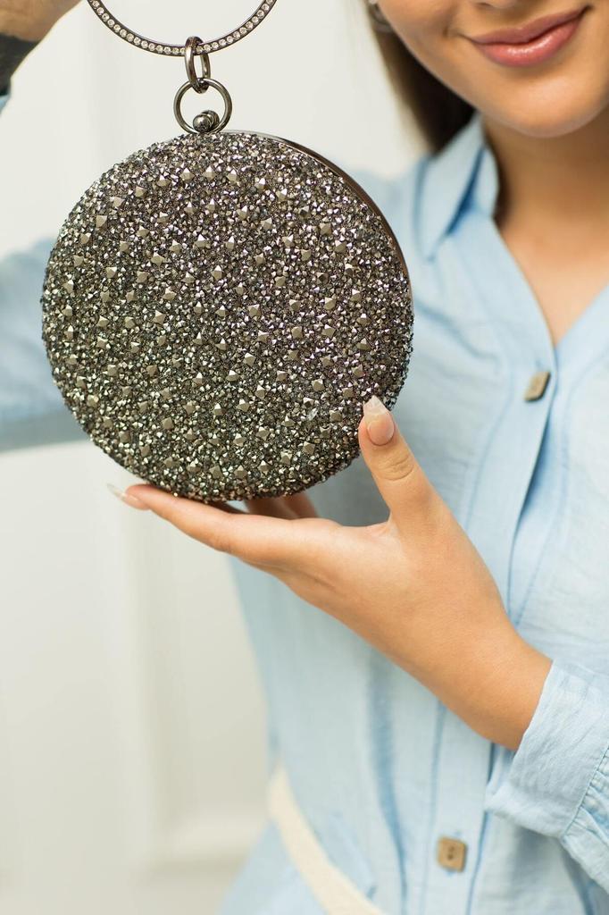 Women's Stylish and Useful Evening Dress Bag Platinum Stone Bracelet Evening Bag