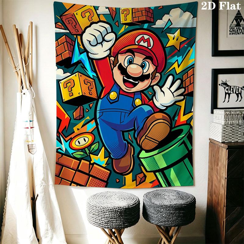 Glide Mario Cape Wall Hanging Printed Fabric Blanket Decorative Tapestries for Bedroom Living Room Home Decor