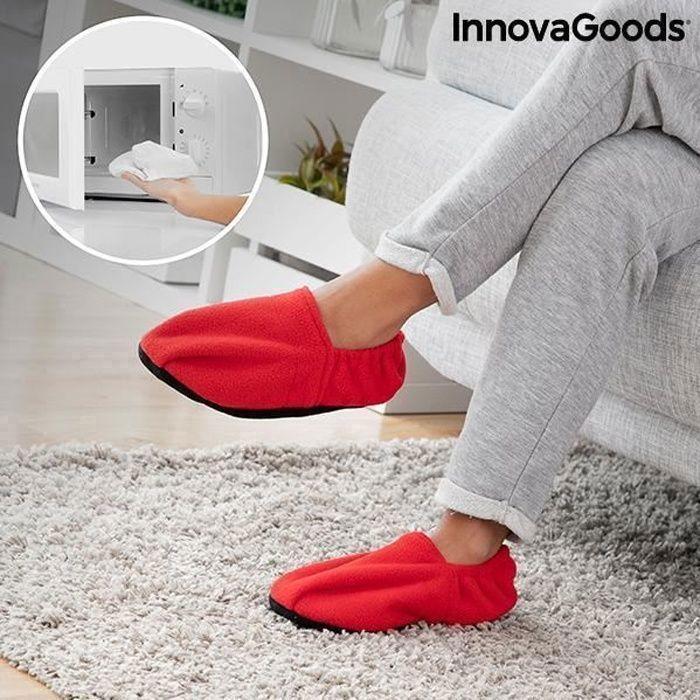 Греющиеся тапочки для микроволновой печи InnovaGoods Красные - - - InnovaGoods