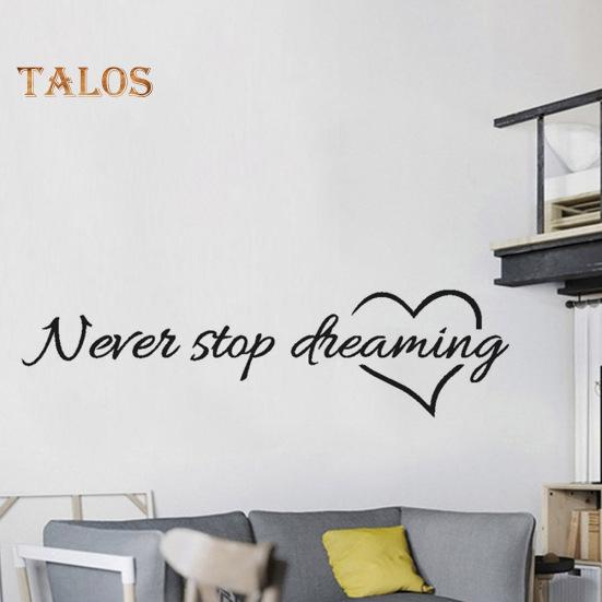 TOP-MART Never Stop Dreaming Inspirational Quotes Wall Decal Sticker Bedroom Home Decor