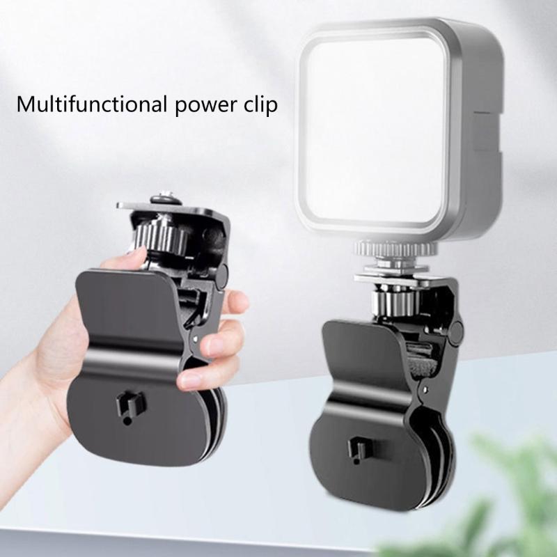 Selfie Light Clip Mount Holder with 1/4 Screw Connectors Attachment Clamp Stand for Monitor Camera Screen LCD Display