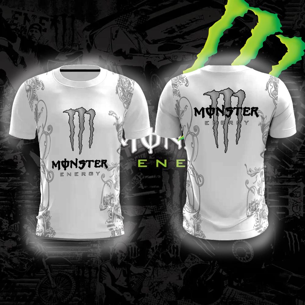 Monster Energy Тэнгман Узор Крутая Модная Удобная Дышащая Быстросохнущая Уличная Жизненная Сила Мужская Спортивная Футболка с Круглым Вырезом