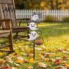 Durable Iron Garden Stakes Halloween Ghost Ground Stake with String Light, Lighted Metal Yard Art Sculpture for Photography Props Lawn Path