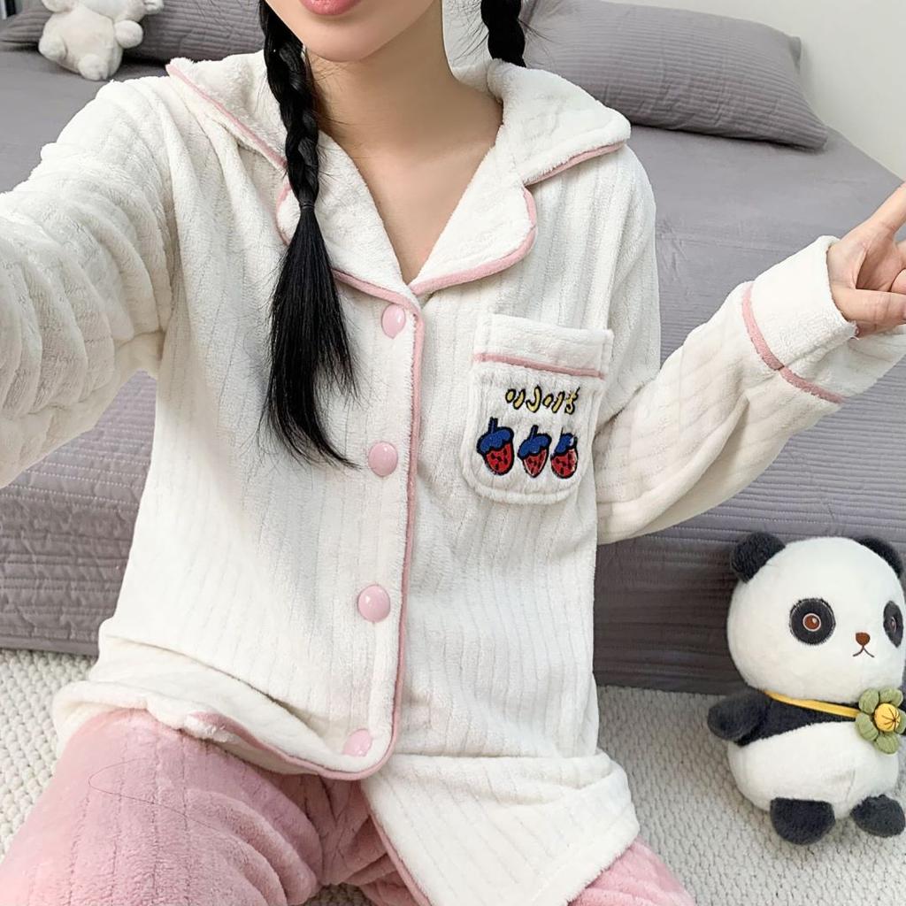 Women's Pajamas Set Warm Cartoon Leisure Women's Pajamas Set I Am Homewear Set