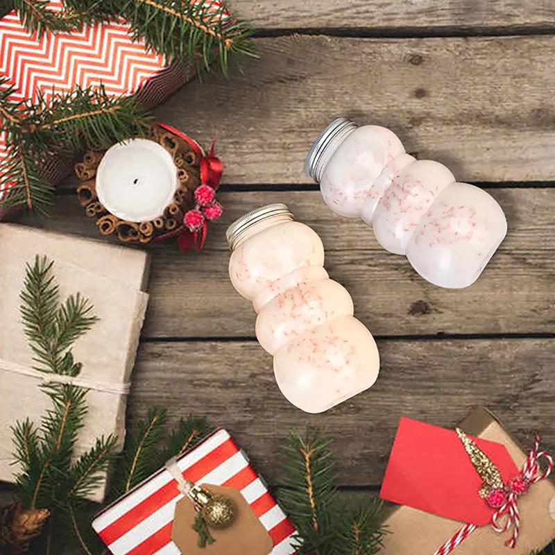 500Ml Christmas Tree Snowman Sweet Jar Candy Cookie Storage Box Juice Chocolate Gift Packing Diy Container New Year Decor Bottle