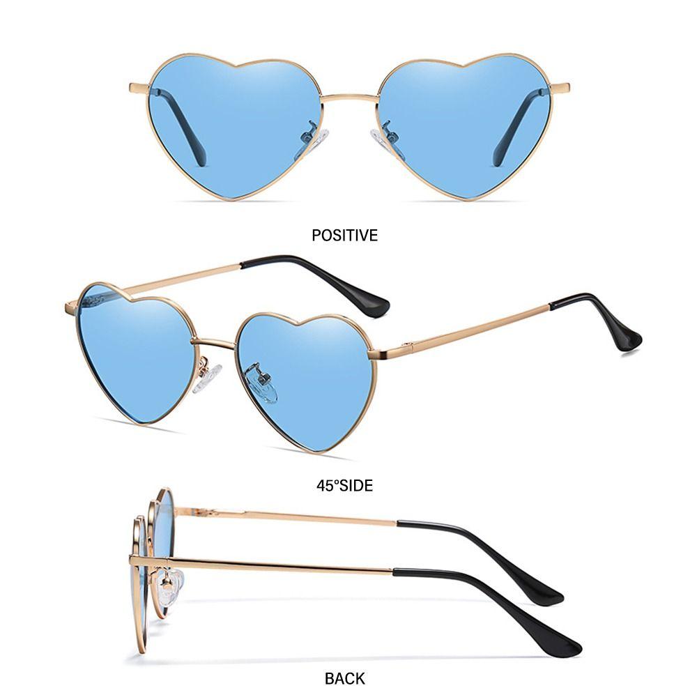 Vintage Fancy Accessories Metal Frame Heart-Shaped Sunglasses Shades 90s Glasses Heart Sun Glasses