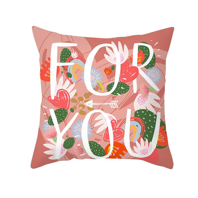 Valentine'S Day Throw Pillow Cover For Home Sofa Armrest Cover Short Plush Printed Cushion Cover For Living Room And Bedroom
