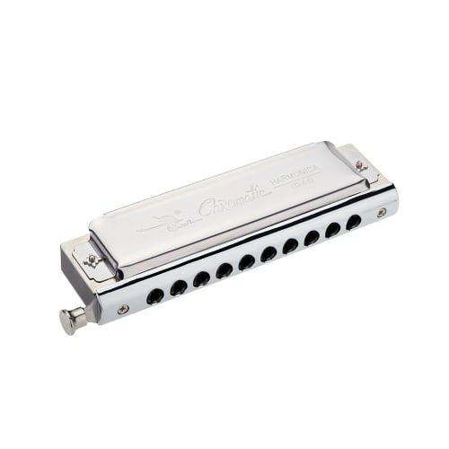 Swan Chromatic Harmonica, 10-Hole, 40-Note, Key of C, Silver, with Exquisite Box