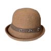 New high-grade woolen felt hat soft short brim crimped basin hat women's autumn and winter elegant dome bucket hat