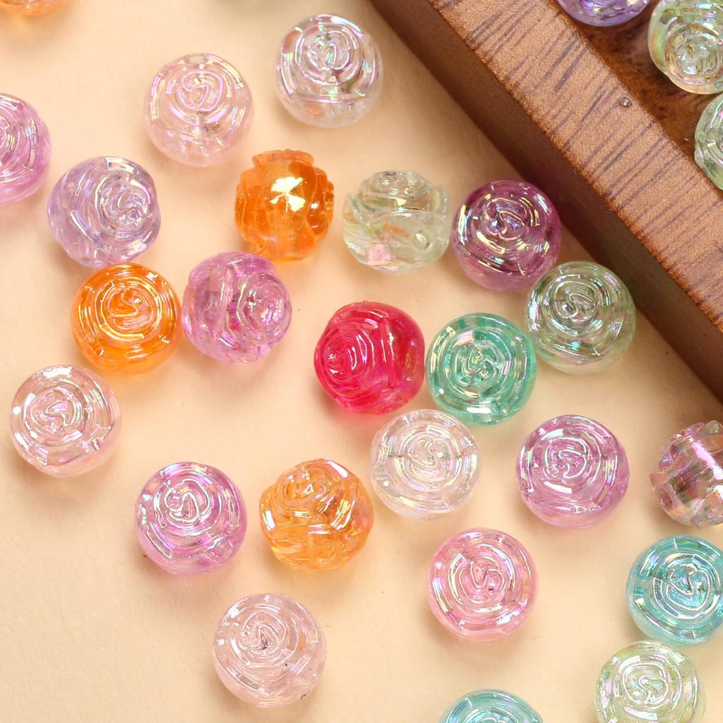 100 шт. 8 мм акриловые двухсторонние маленькие розовые бусины для ожерелья, серег, браслета, самодельный материал для бисероплетения