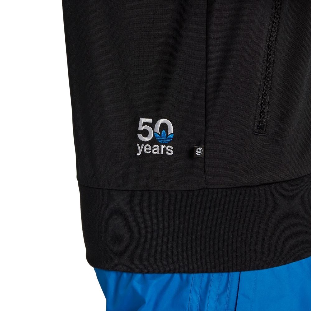 adidas Оригинальная спортивная куртка на молнии с надписью в полоску трилистника, мужская верхняя одежда, черная HC7133